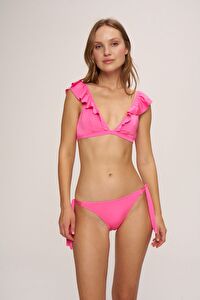 Faux Tulum Bağcıklı Bikini Alt