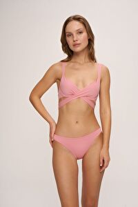Double Dolgulu Belden Bağlamalı Bikini