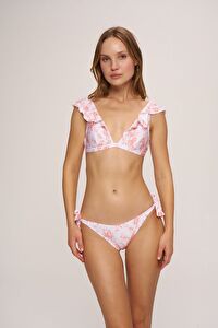 Faux Tulum Bağcıklı Bikini Alt