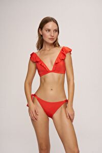 Faux Tulum Bağcıklı Bikini Alt