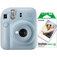 Fujifilm İnstax Mini 12 Fotoğraf Makinesi+Askı+Pil +10’lu Film  (mavi)