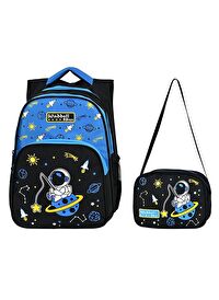 Waddell Çanta Sİyah Mavi Astronot İlkokul Çantası - Waddell Bag Erkek Okul Sırt Çantası