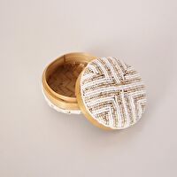 Bali Boncuklu Bambu Saklama Kutusu 11x8 cm