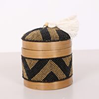 Bali Boncuklu Bambu Saklama Kutusu S 12x14 cm