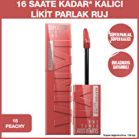 Super Stay Vinyl Ink Uzun Süre Kalıcı Likit Parlak Ruj 15 Peachy