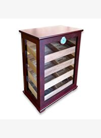 Gastro Camlı 4 Raflı Puro Kutusu Humidor Kabinet Kahve 200's