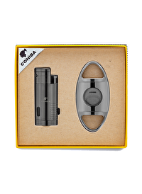 Cohiba 3 Torch Çakmak Ve Kesici Puro Seti Gunmetal