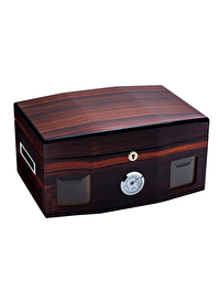 Sikarlan Cedar Camlı Bölmeli Puro Kutusu Humidor Kahve 100s