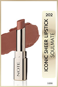 Note Iconic Sheer Lipstick 202 Soulmate Nemlendirici Parlak Ruj - Nude