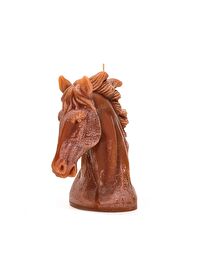 Dekoratif Büyük Taba Rengi At Mum (24 cm)