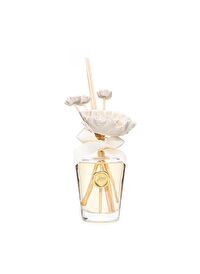130 ml Ekru Çiçek Seramik Taş Bambu Çubuklu Black Vanilya Oda Kokusu
