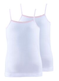 Blackspade Beyaz Kız Çocuk Yuvarlak Yaka Askılı Düz İç Giyim Atlet 42-1296-2 Pack Spa  