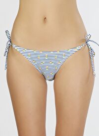 T-Box Desenli Lacivert Bikini Alt