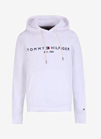 Tommy Hilfiger Kapüşonlu Baskılı Beyaz Erkek Sweatshirt MW0MW11599YBR