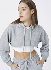 Fabrika Sports Kapüşonlu Gri Melanj Kadın Sweatshirt