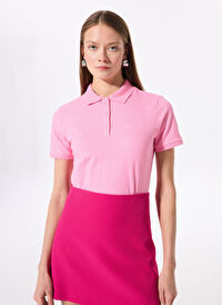 Fabrika Açık Pembe Kadın Basic Polo T-Shirt DEEP   