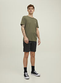 Jack & Jones Siyah Erkek Standart Fit Chino Şort 12165604_JPSTBOWIE JJSHORTS SOLID  