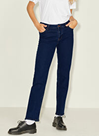 JJXX Koyu Mavi Kadın Denim Pantolon JXSEOUL STRAIGHT MW CC3001 NOOS