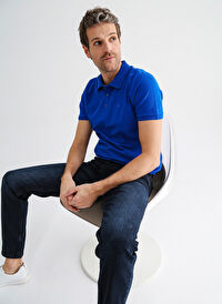 Fabrika Comfort Polo Yaka Düz Saks Erkek T-Shirt NOBRO K CEPSIZ