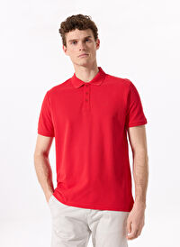 Fabrika Comfort Kırmızı Erkek Basic %100 Pamuk Polo T-Shirt CM NOBRO K CEPSIZ