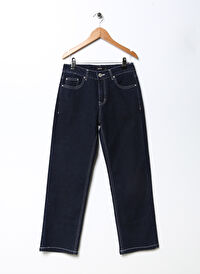 Lmtd Koyu Mavi Erkek Çocuk Bol Paça Straight Düz Denim Pantolon NLMTULRICH DNM DAD STRAIGHT  PANT  