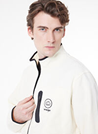 Wrangler  Regular Fit  Ekru Erkek Şardonlu Polar Sweatshirt W222579104 