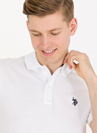 U.S. Polo Assn. Beyaz Erkek Polo T-Shirt GTP04IY023