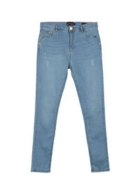 U.S. Polo Assn. Normal Bel Normal Paça Skinny Fit Mavi Kadın Denim Pantolon NINAL23Y-B