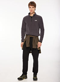 Discovery Expedition Antrasit Erkek Kapüşon Yaka Standart Fit Polar Sweatshırt D3WM-SWT1 