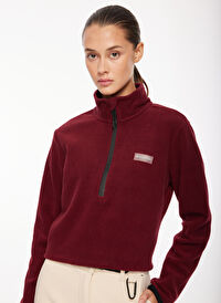 Discovery Expedition Bordo Kadın Fermuarlı Yaka Standart Fit Polar Sweatshırt D3WL-SWT26