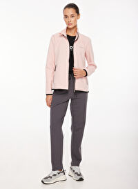 Discovery Expedition Açık Pembe Kadın Kapüşon Yaka Standart Fit Polar Sweatshırt D3WL-SWT27 