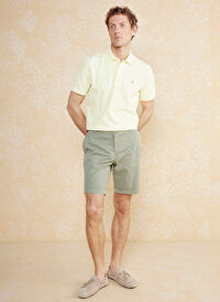 Brooks Brothers Haki Erkek Duble Paça Slim Fit Şort BBSP23MSO006 