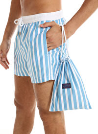 Whitefin Mavi Erkek Slim Fit Şort Mayo 1041
