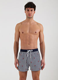 Whitefin Lacivert Erkek Slim Fit Şort Mayo 1036