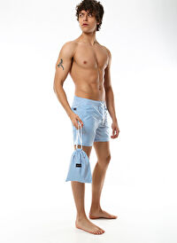 Whitefin Mavi Erkek Slim Fit Şort Mayo 1001