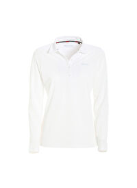 Slam A908004S00_ACT WS LS TECH PIQUE POL Beyaz Regular Fit Kadın T-Shirt