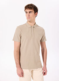Jeep Taş Erkek Polo Yaka Relaxed Nakışlı Polo T-Shirt C4SM-TST4528 