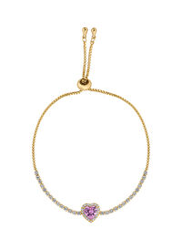 Treasure&Co. Gold Renk Pembe Taş Detaylı Ayarlanabilir Bileklik