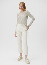 Mavi NEW YORK Yüksek Bel Ankle Paça Straight Beyaz Kadın Denim Pantolon M101441-81364
