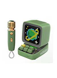 Divoom Ditoo Mic Piksel Ekranlı Karaoke Mikrofonlu 15W Yeşil Bluetooth Hoparlör