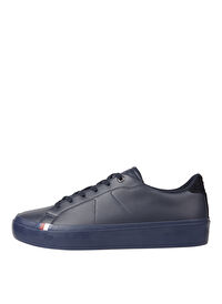 Tommy Hilfiger Lacivert Erkek Deri Sneaker THICK VULC LOW PREMIUM LTH 