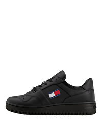 Tommy Hilfiger Siyah Erkek Deri Sneaker TJM RETRO BASKET ESS