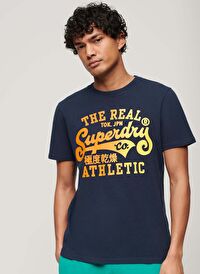 Superdry Lacivert Erkek Rahat Baskılı T-Shirt M1011919A97T_REWORKED CLASSICS GRAP 