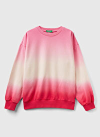 Pembe - Çok Renkli Kız Çocuk Bisiklet Yaka Normal Sweatshirt 3J68C10HY 