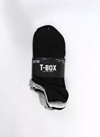 Siyah - Gri - Beyaz Erkek Sneaker Çorabı 5Lİ PATİK ERK   