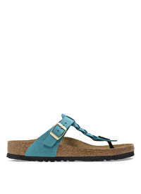 Birkenstock Turkuaz Kadın Deri Terlik GIZEH