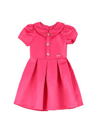 Barbie Fuşya Kız Çocuk Düz Abiye Elbise BRB4WG-ELB6089 