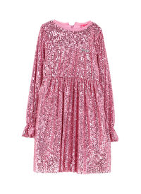 Barbie Pembe Kız Çocuk Payetli Abiye Elbise BRB4WG-ELB6090