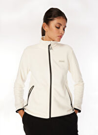 Discovery Expedition Beyaz Kadın Dik Yaka Basic Polar Sweatshırt D4WL-SWT3928