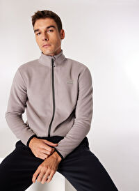 Discovery Expedition Gri Erkek Dik Yaka Basic Polar Sweatshırt D4WM-SWT3994